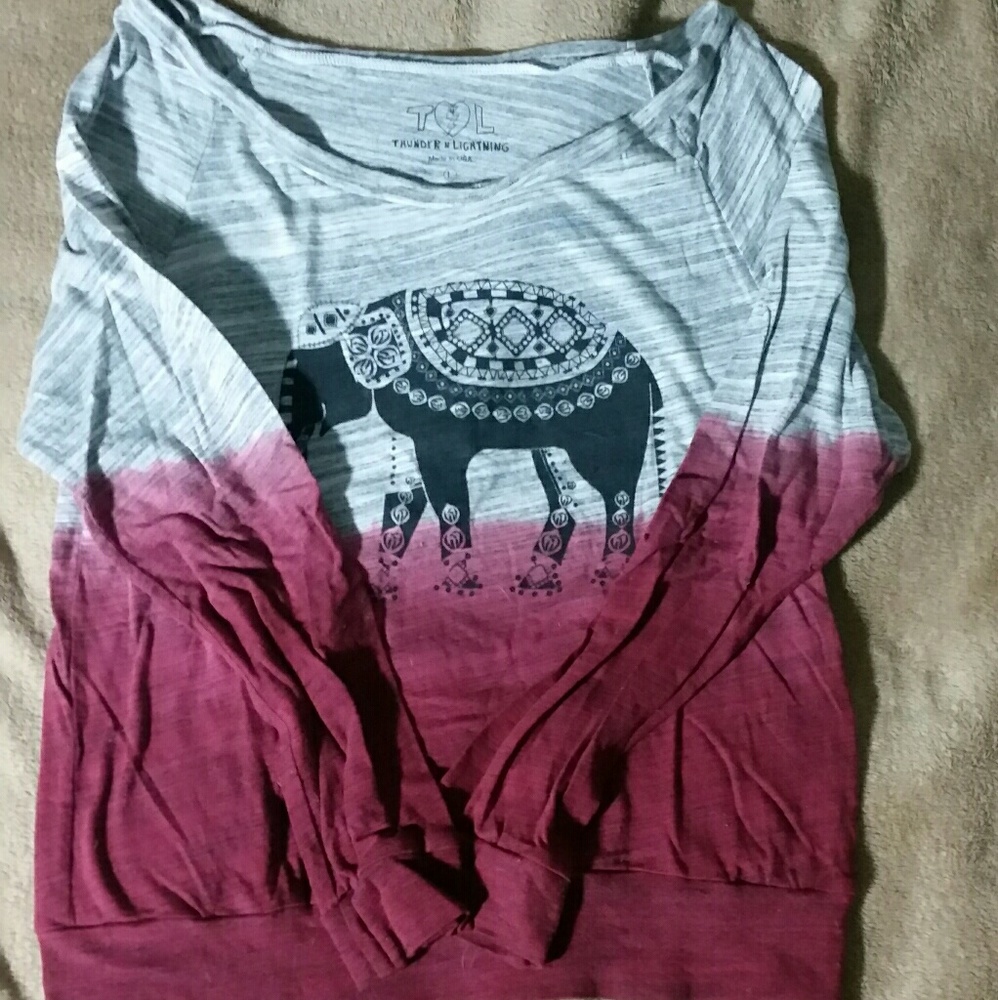 Boho elephant long sleeve tee